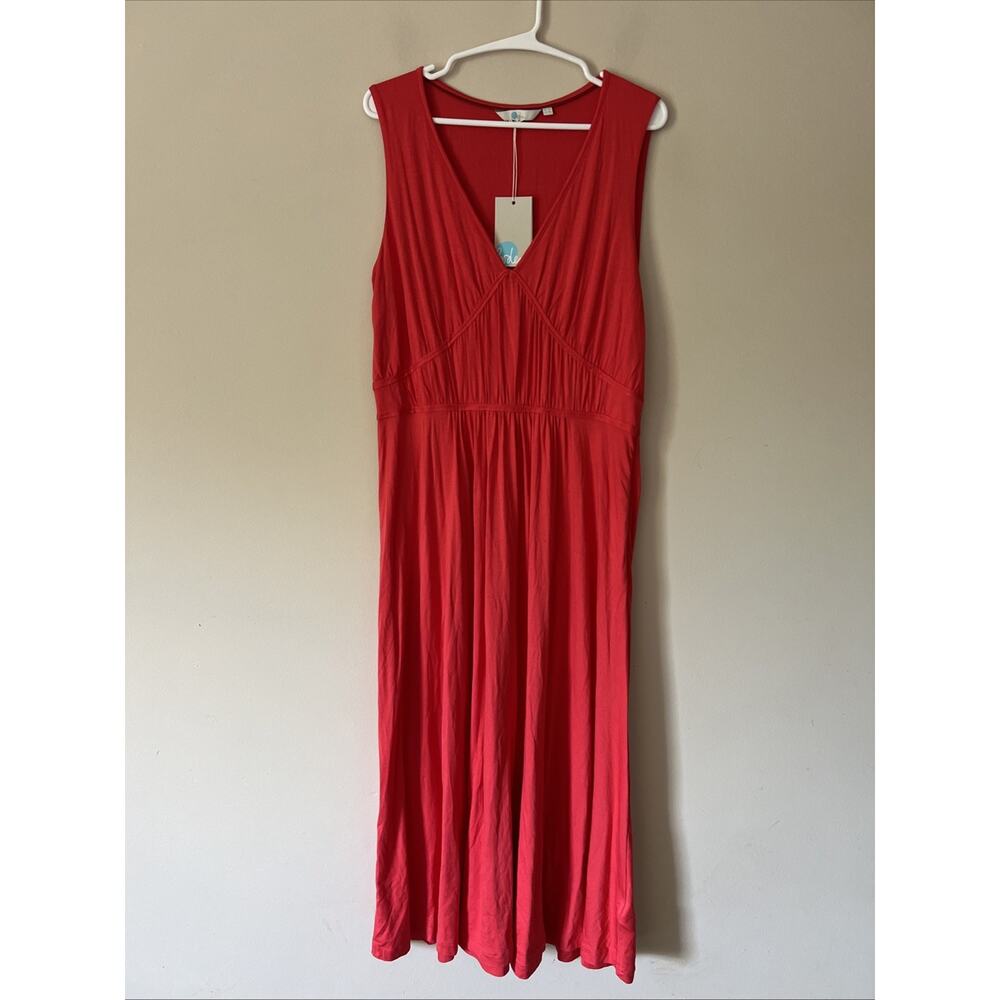 Boden Beach Sleeveless Maxi Dress Sundress Coral Size US 10L UK 14L New